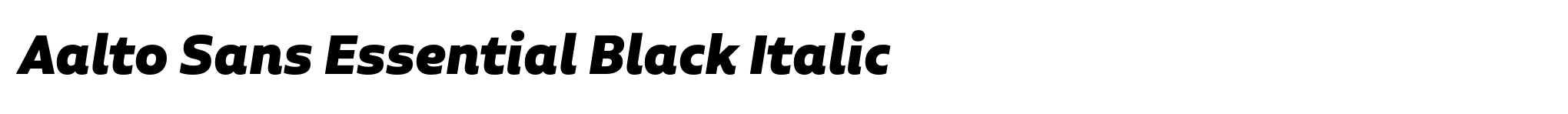 Aalto Sans Essential Black Italic image